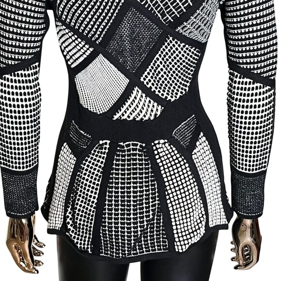 Nic + Zoe Black White Textured Zip Sweater Jacket Size XS - Picture 9 of 12